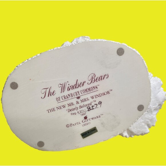 The Windsor Bears Of Cranbury Commons Mr. & Mrs. Windsor Wedding Figurine 1991 - Picture 9 of 11